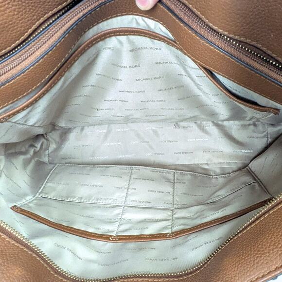 Michael Kors Mercer Light Brown Leather Tote Bag - Picture 6 of 8